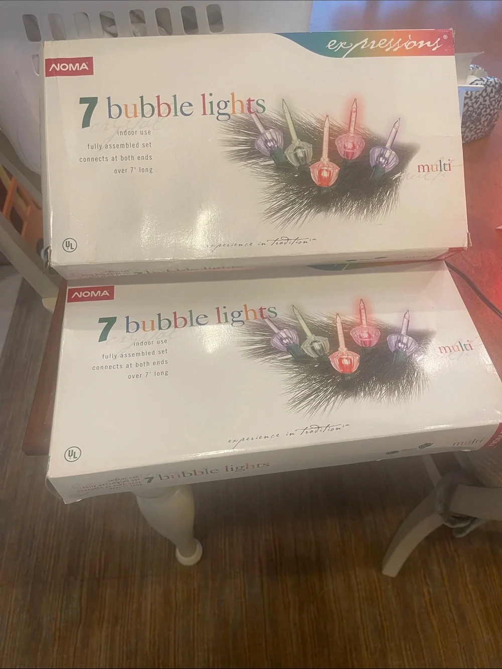 Noma 7 Bulb Bubble Lights Multi Colored 1989 Vintage